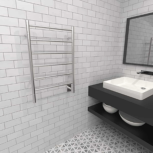 Amba Towel Racks Amba Jeeves Model J Straight 6 Bar Hardwired Drying Rack