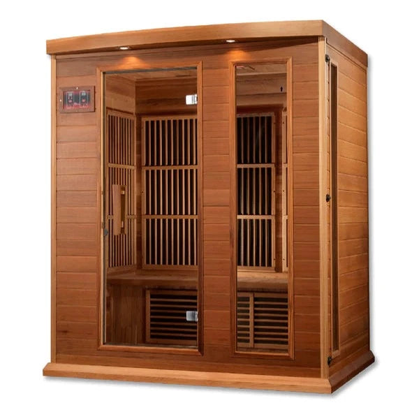 Golden Designs Maxxus "Montilemar Edition" 3 Person Near Zero EMF FAR Infrared Sauna - Canadian Red Cedar