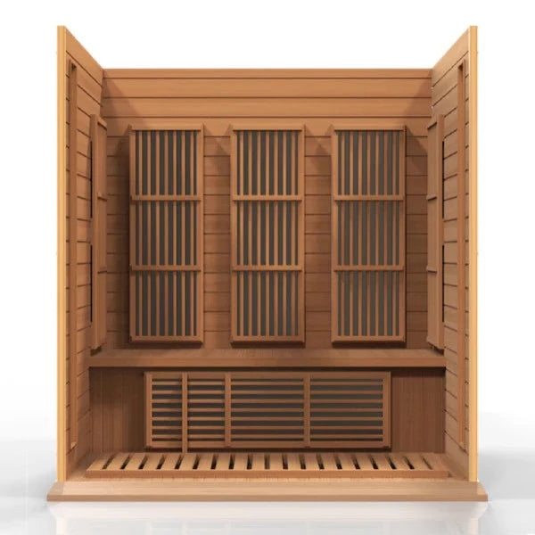 Golden Designs Maxxus "Montilemar Edition" 3 Person Near Zero EMF FAR Infrared Sauna - Canadian Red Cedar