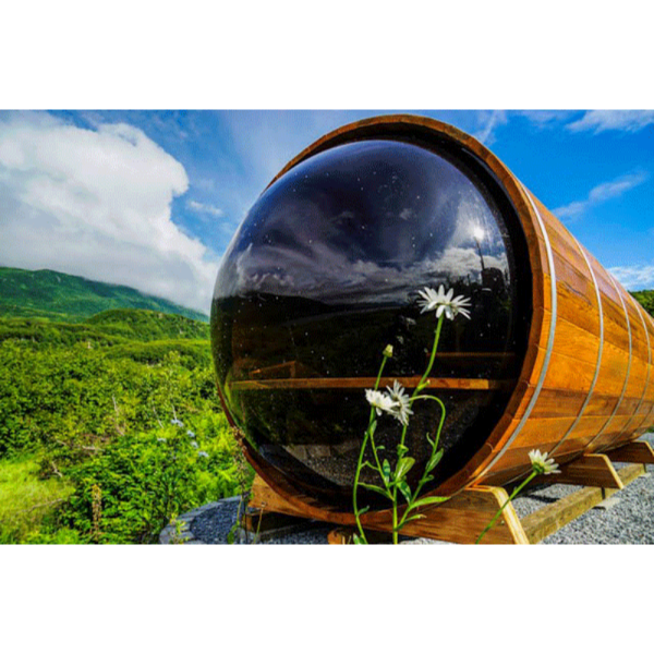 Dundalk LeisureCraft Saunas Dundalk LeisureCraft Clear Cedar Panoramic View 6 Person Barrel Sauna
