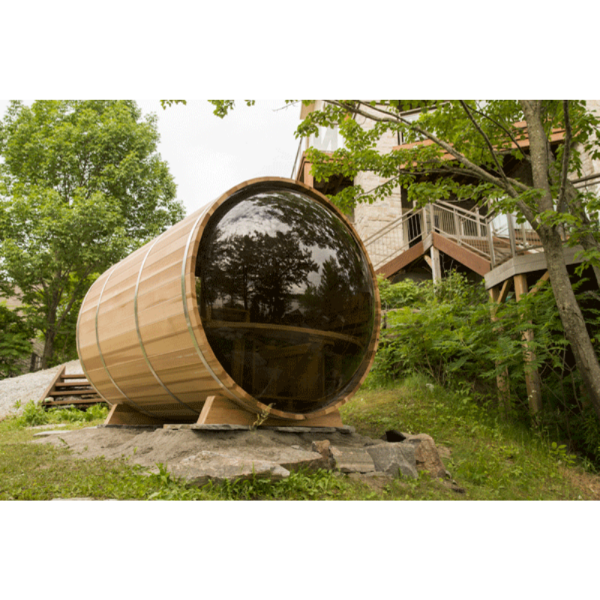 Dundalk LeisureCraft Saunas Dundalk LeisureCraft Clear Cedar Panoramic View 6 Person Barrel Sauna
