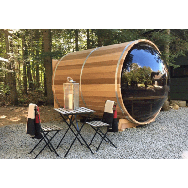 Dundalk LeisureCraft Saunas Dundalk LeisureCraft Clear Cedar Panoramic View 6 Person Barrel Sauna