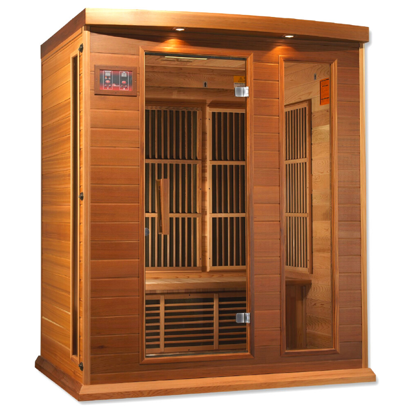 Golden Designs Saunas Golden Designs Maxxus 3 Person Low EMF FAR IR Sauna (MX-K306-01 Red Cedar)