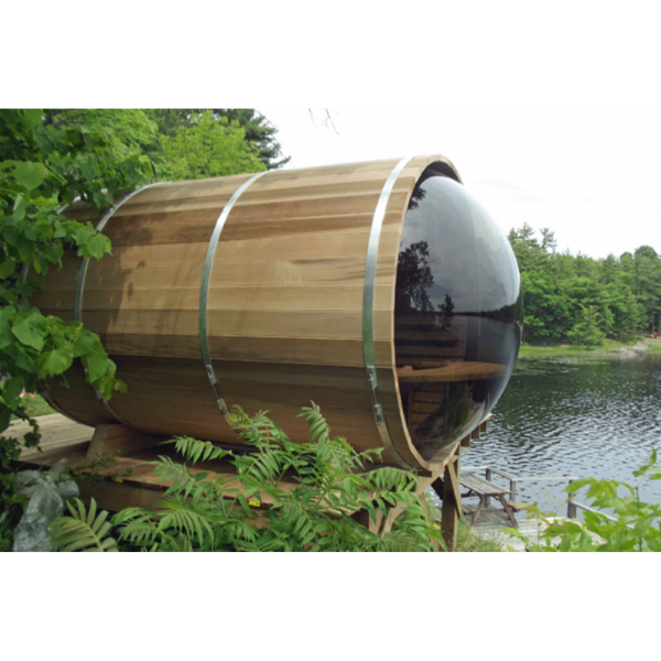Dundalk LeisureCraft Saunas Dundalk LeisureCraft Clear Cedar Panoramic View 6 Person Barrel Sauna