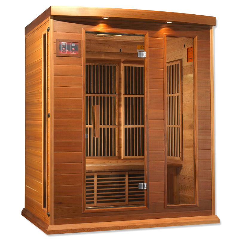 Golden Designs Saunas Golden Designs Maxxus 3 Person Low EMF FAR IR Sauna (MX-K306-01 Red Cedar)