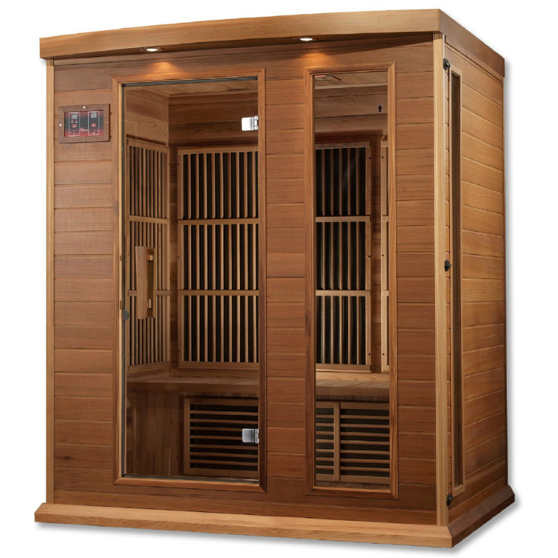 Golden Designs Saunas Golden Designs Maxxus 3 Person Low EMF FAR IR Sauna (MX-K306-01 Red Cedar)