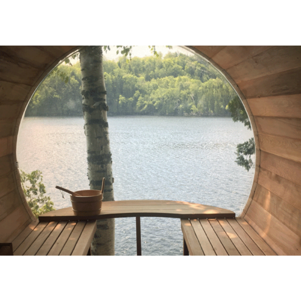 Dundalk LeisureCraft Saunas Dundalk LeisureCraft Clear Cedar Panoramic View 6 Person Barrel Sauna