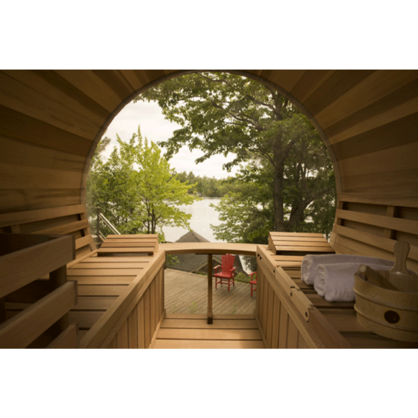 Dundalk LeisureCraft Saunas Dundalk LeisureCraft Clear Cedar Panoramic View 6 Person Barrel Sauna