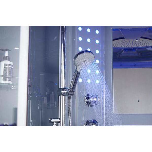 Maya Bath Showers Maya Bath Superior Platinum Grey 2-Person Freestanding Steam Shower