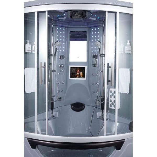 Maya Bath Showers Maya Bath Superior Platinum Grey 2-Person Freestanding Steam Shower