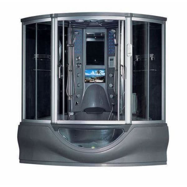 Maya Bath Showers Maya Bath Superior Platinum Grey 2-Person Freestanding Steam Shower