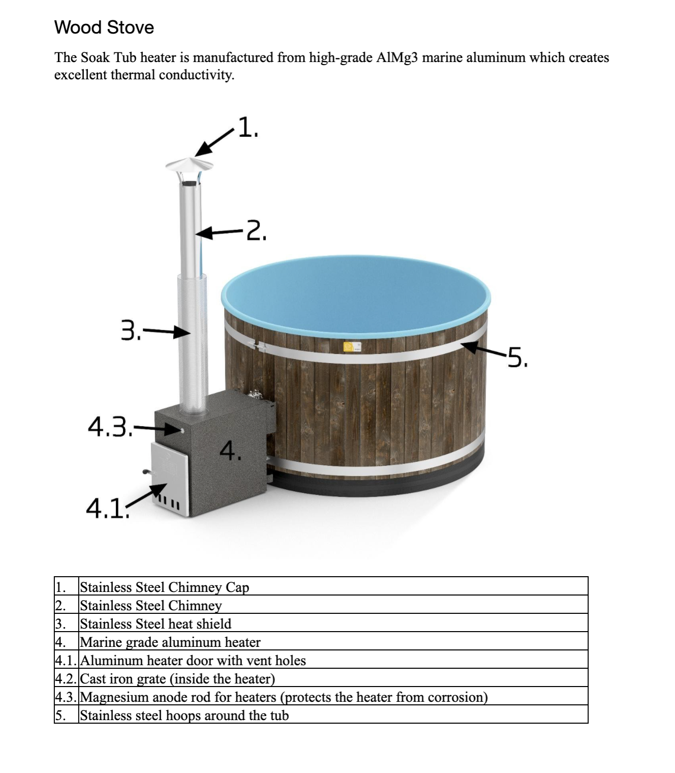 Almost Heaven Hot Tubs Almost Heaven Kirami 4 Person Wood Fired Hot Tub