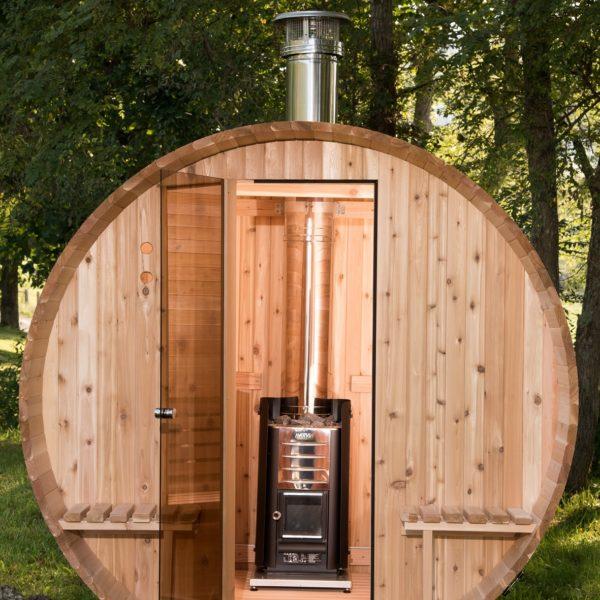 Harvia M3 wood heater with rocks for Dundalk Sauna