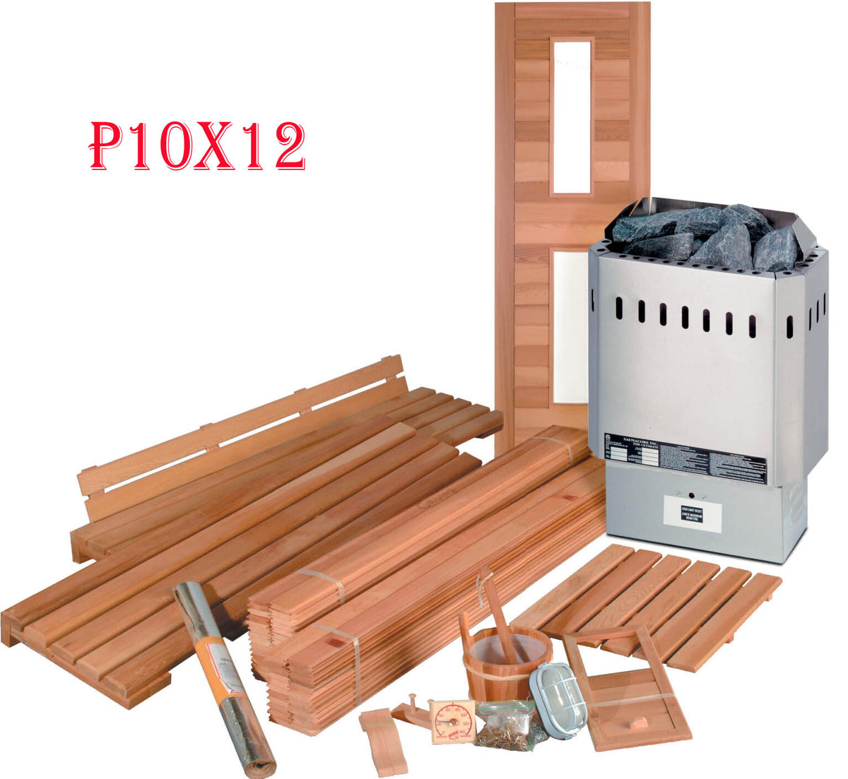 Saunacore Saunas Saunacore P10x12 with 18kW ULTC6 Heater Traditional Premium DIY Sauna Kits