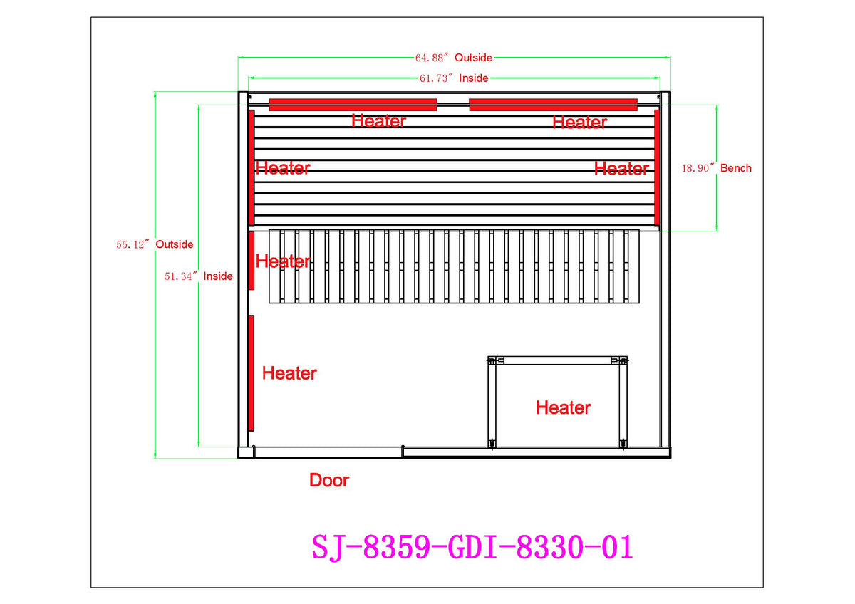 Golden Designs Saunas Golden Designs Soria 3 Person Indoor Hybrid Sauna (GDI-8330-01)