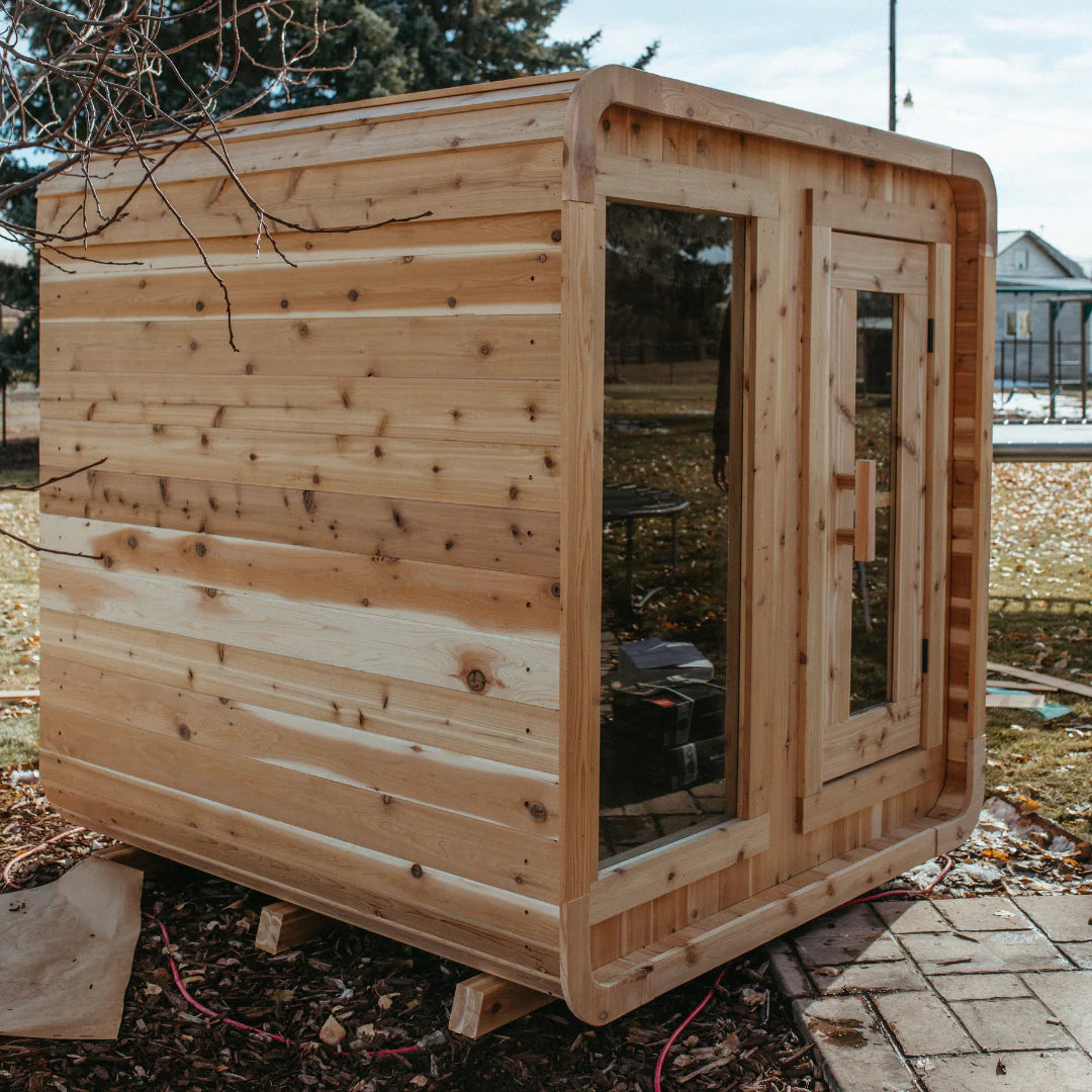 Sweat Kingdom Saunas Sweat Kingdom The Sweat Cabin 4 Person Traditional Outdoor-Indoor Sauna