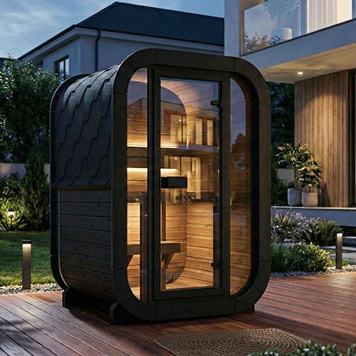 SaunaLife Saunas SaunaLife Model CL3GB 2 Person Cube Luxury Series Outdoor Sauna Kit (Paint Included)