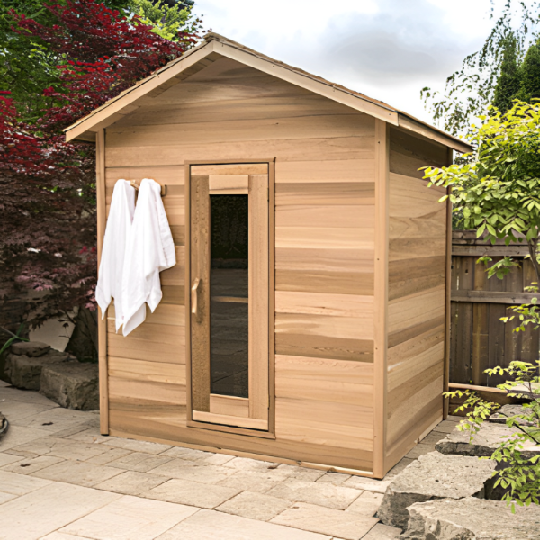 Dundalk LeisureCraft Clear Cedar Outdoor Cabin Sauna - My Sauna World