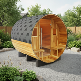 Sunray Saunas Sunray Oasis 2-4 Person Indoor/Outdoor Traditional Canopy Barrel Sauna