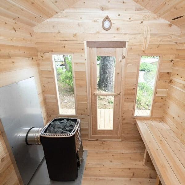 Dundalk Leisure Canadian Timber Georgian Cabin Sauna CTC88W inside view with heater