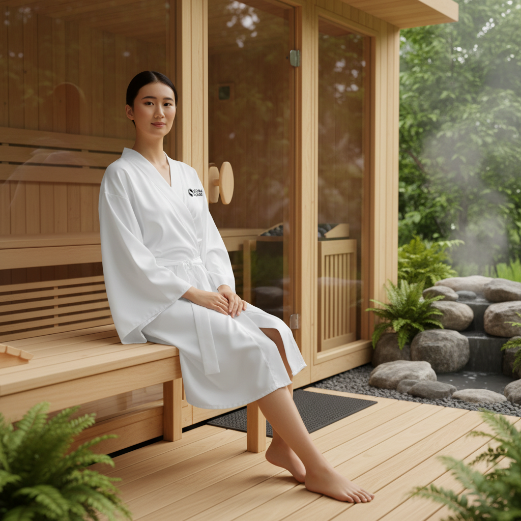 Printify All Over Prints My Sauna World Limited Edition Kimono Robe Lightweight Spa and Sauna Wear