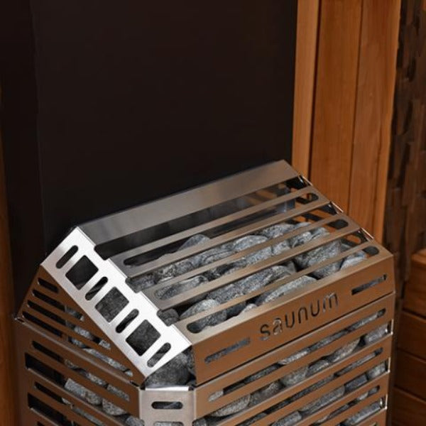 Saunum AIR 10 9.6kW Air Series WiFi Sauna Heater Package - Stainless Steel