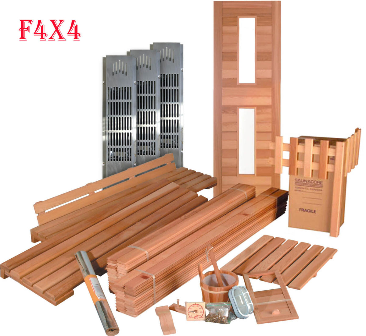 Saunacore Saunas Saunacore F4x4 with 120V Infrared Ceramic Emitters DIY Sauna Kits