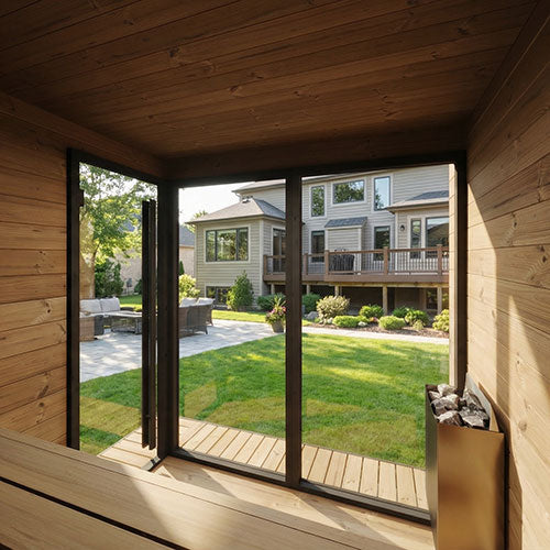 SaunaLife Saunas SaunaLife Model GL6B 6 Person Garden Luxury Series Outdoor Sauna (Paint Included)