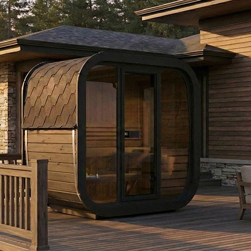 SaunaLife Saunas SaunaLife Model CL4GB 3 Person Cube Luxury Series Outdoor Sauna Kit (Paint Included)