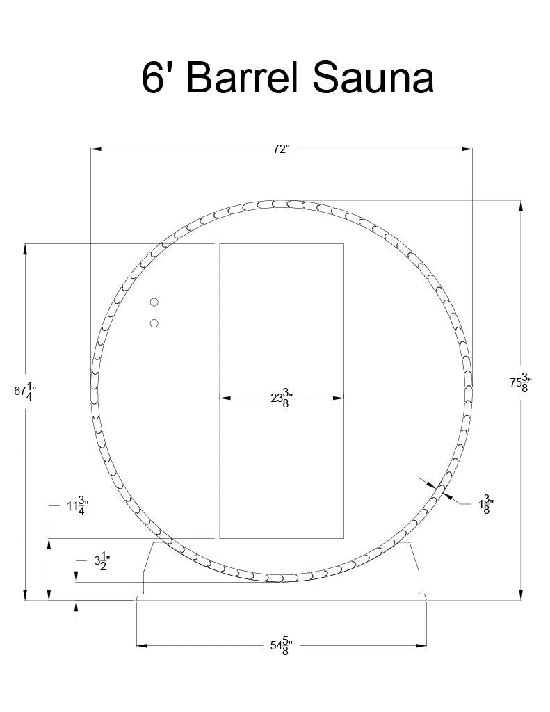 Almost Heaven Salem 2 Person Standard Barrel Sauna