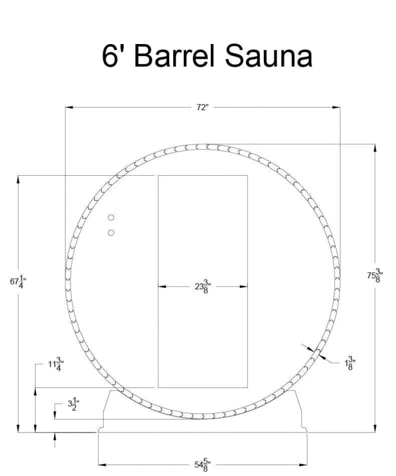 Almost Heaven Saunas Almost Heaven Salem 2 Person Standard Barrel Sauna