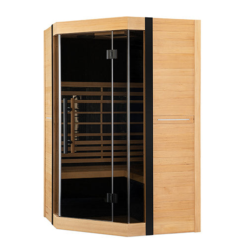 FINSAUNA FINSAUNA Radia IR 300C Infrared Sauna Full-Spectrum 2-Person Home Infrared Sauna, Hemlock