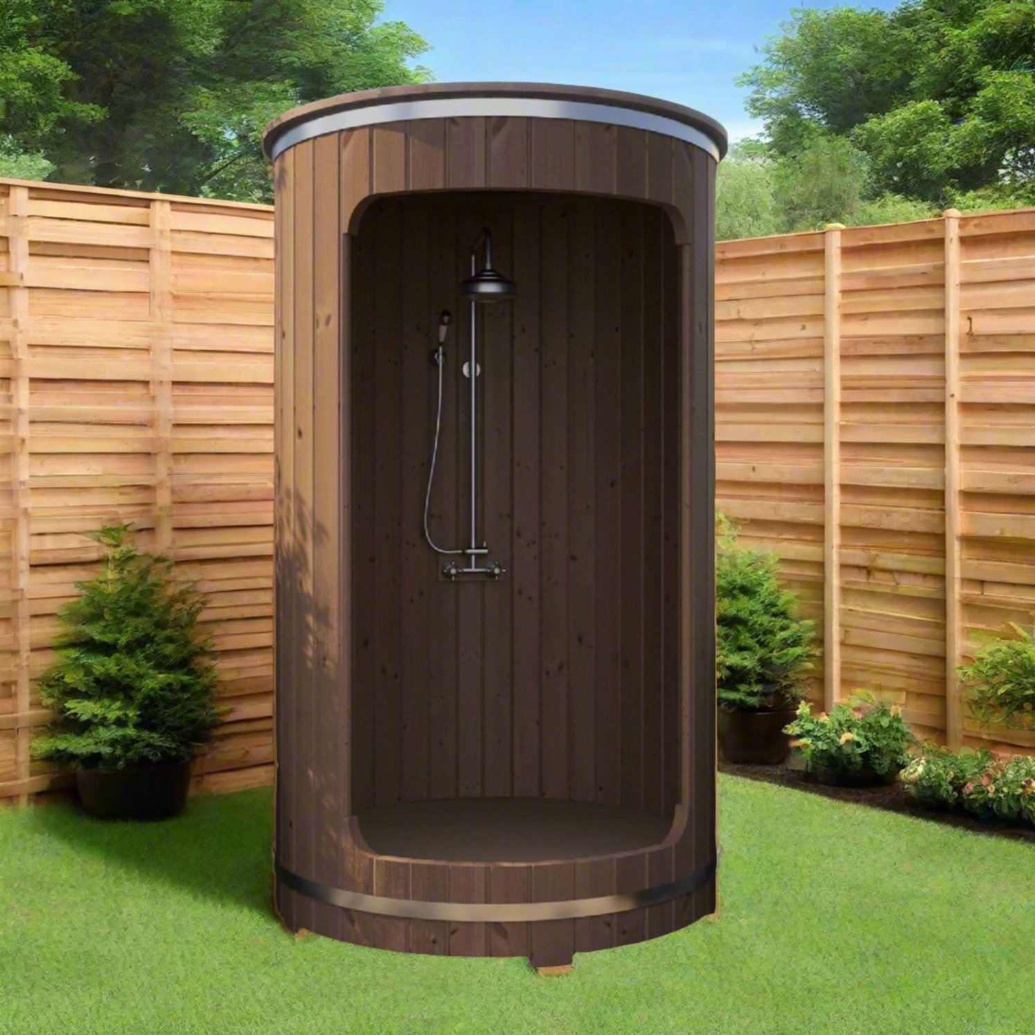 SaunaLife Model R3 Rain Series Outdoor Barrel Shower Kit