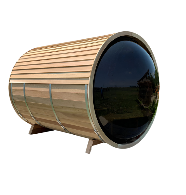 Dundalk LeisureCraft Clear Cedar Panoramic View 6 Person Barrel Sauna