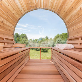 Dundalk Leisure Panoramic Sauna with Changeroom & Porch- Knotty Cedar Floor Standing