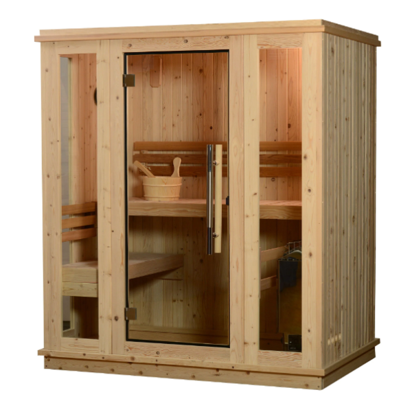Almost Heaven Auburn 2-3 Person Indoor Sauna side view with a white background