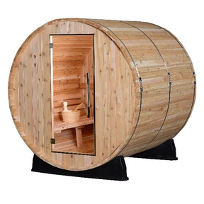 Almost Heaven Pinnacle 4-Person Standard Barrel  Sauna facing side view right