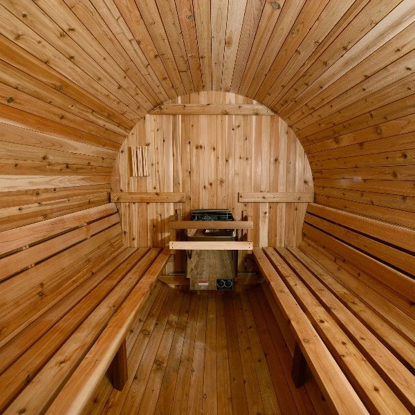 Almost Heaven Pinnacle 4-Person Standard Barrel  Sauna interior