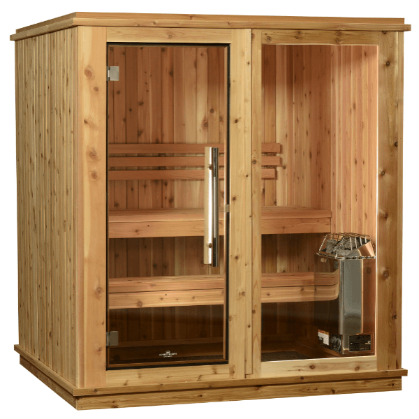 Almost Heaven Rainelle 4-Person Indoor Sauna facing left with white background