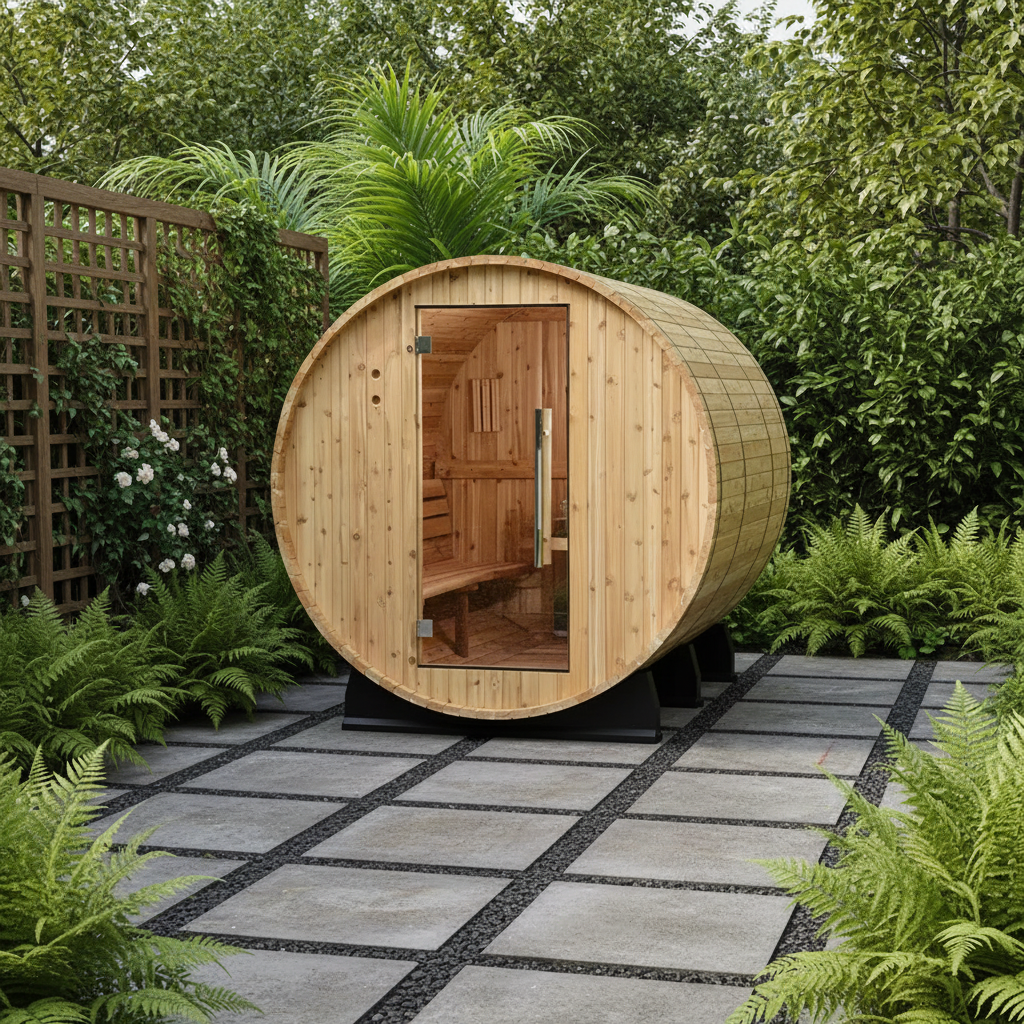 Almost Heaven Saunas Almost Heaven Kenova 4-6 Person Outdoor Traditional Barrel Sauna