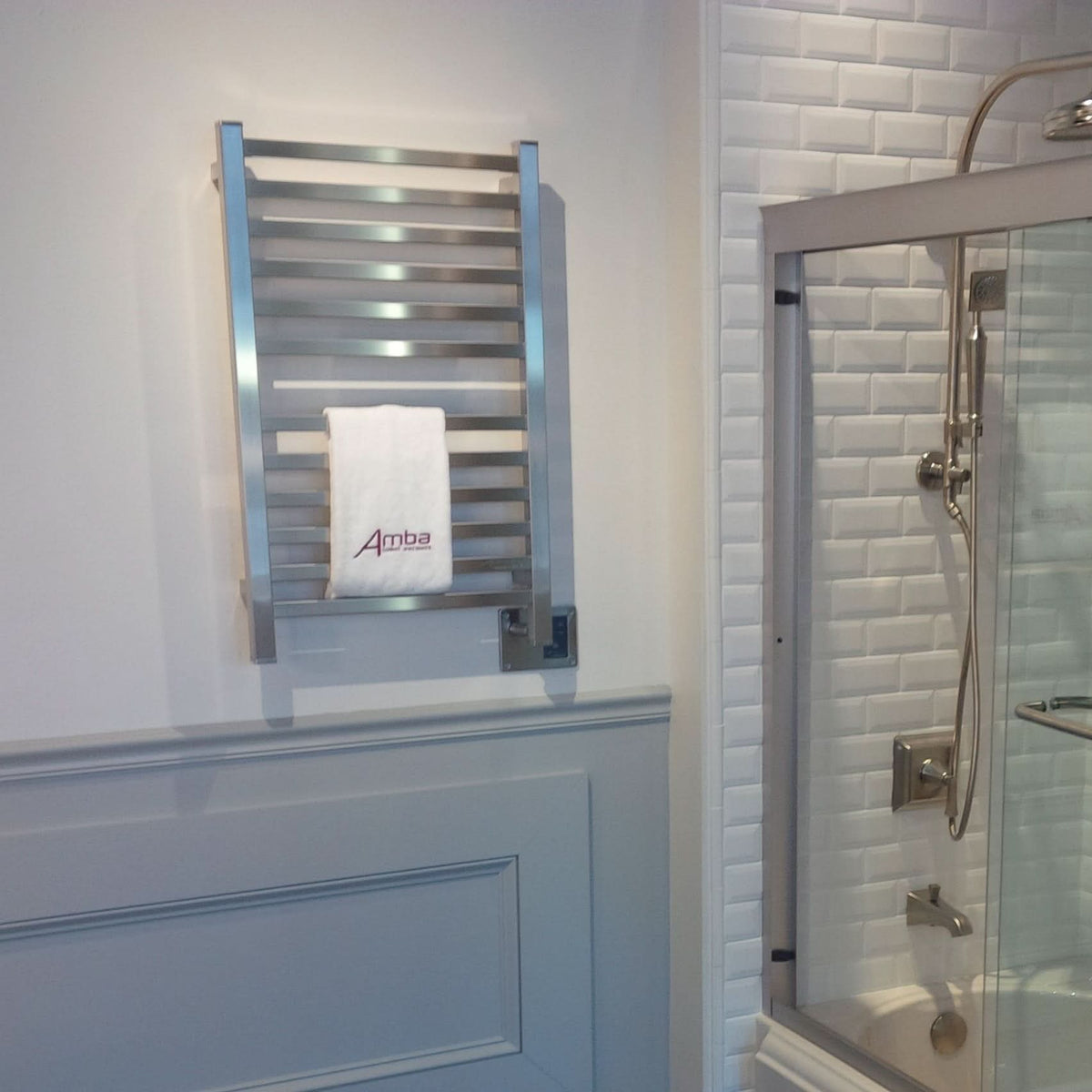 Amba Sauna Accessories Amba Quadro Q2132 12 Bar Hardwired Towel Warmer