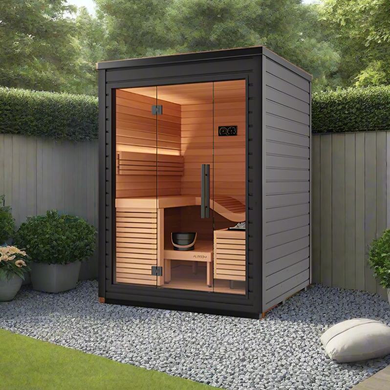 Auroom Saunas Auroom Aura 2 Person Modular Outdoor Home Sauna Kit