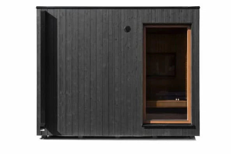 Auroom Saunas Auroom Natura Modern Outdoor Sauna with Changing Room in black