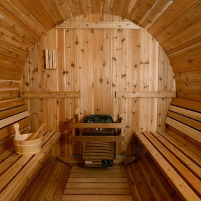 Almost Heaven Charleston 4 Person Canopy Barrel Sauna Inside view