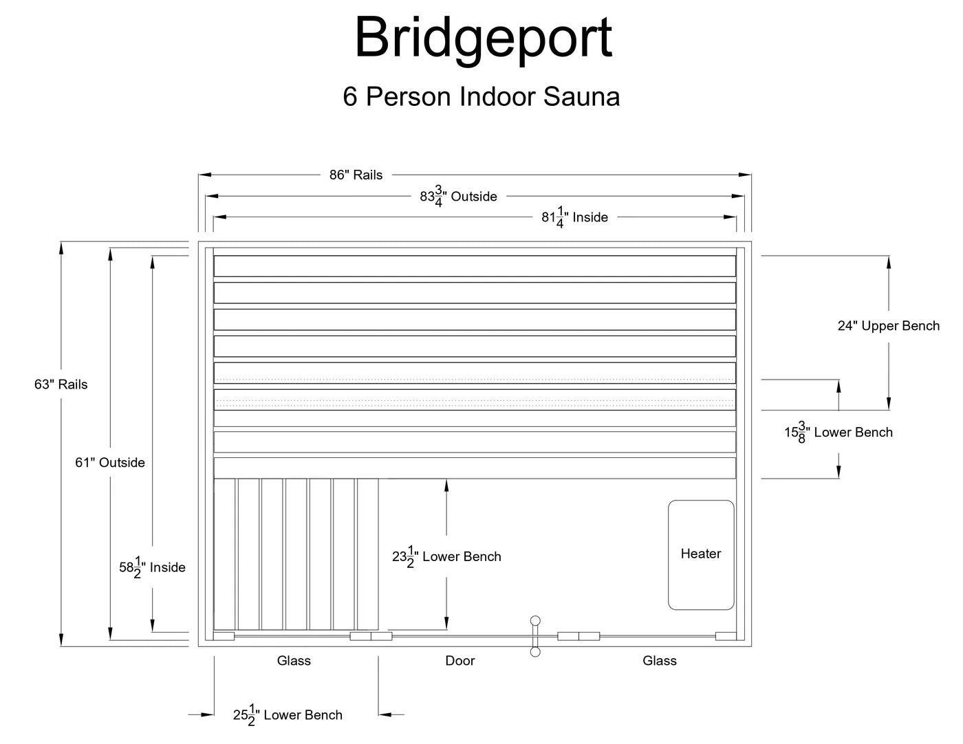 Almost Heaven 6 Person Bridgeport Infrared & Traditional Hybrid Sauna - My Sauna World