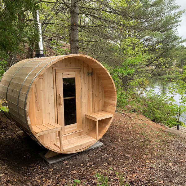 Dundalk LeisureCraft Saunas Dundalk LeisureCraft Canadian Timber Serenity 3-4 Person Barrel Sauna CTC2245W