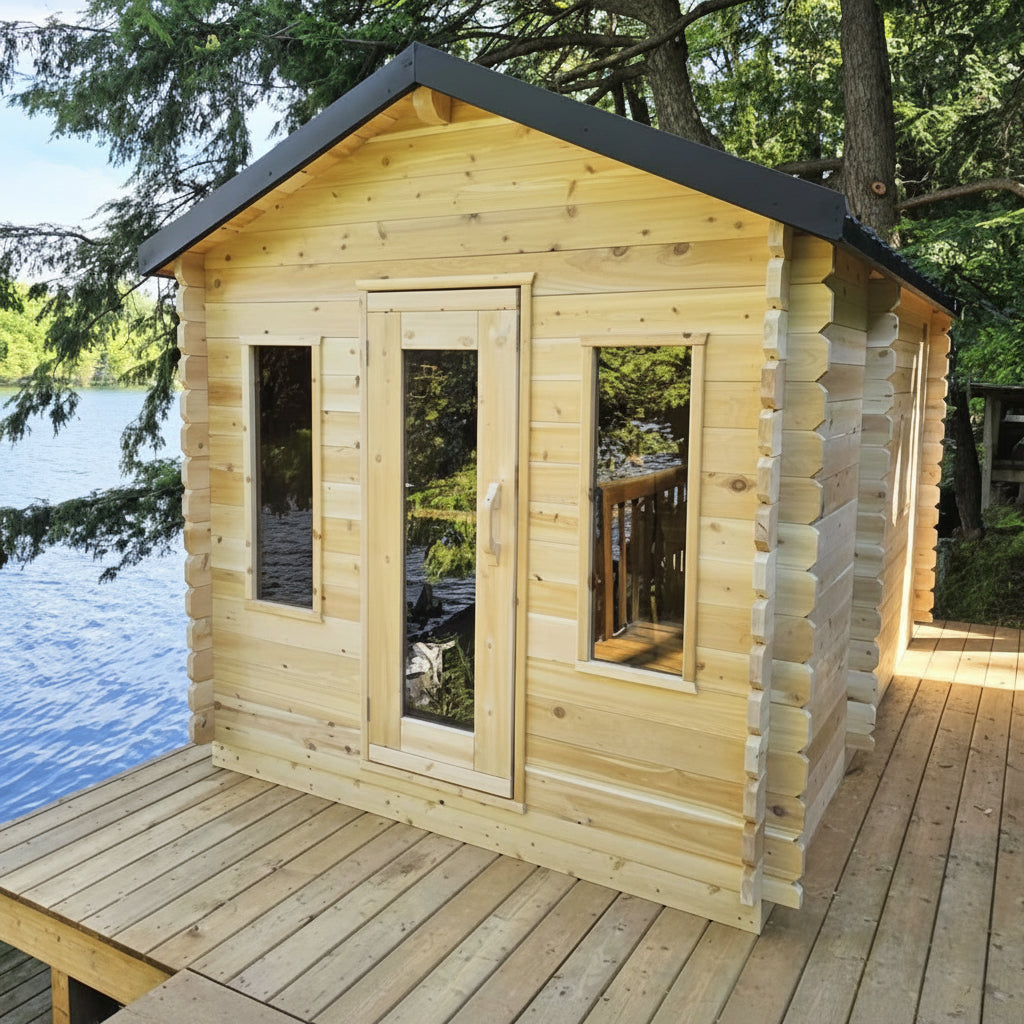Dundalk LeisureCraft Saunas Dundalk LeisureCraft Canadian Timber Georgian 5-6 Person Cabin Sauna with Changeroom