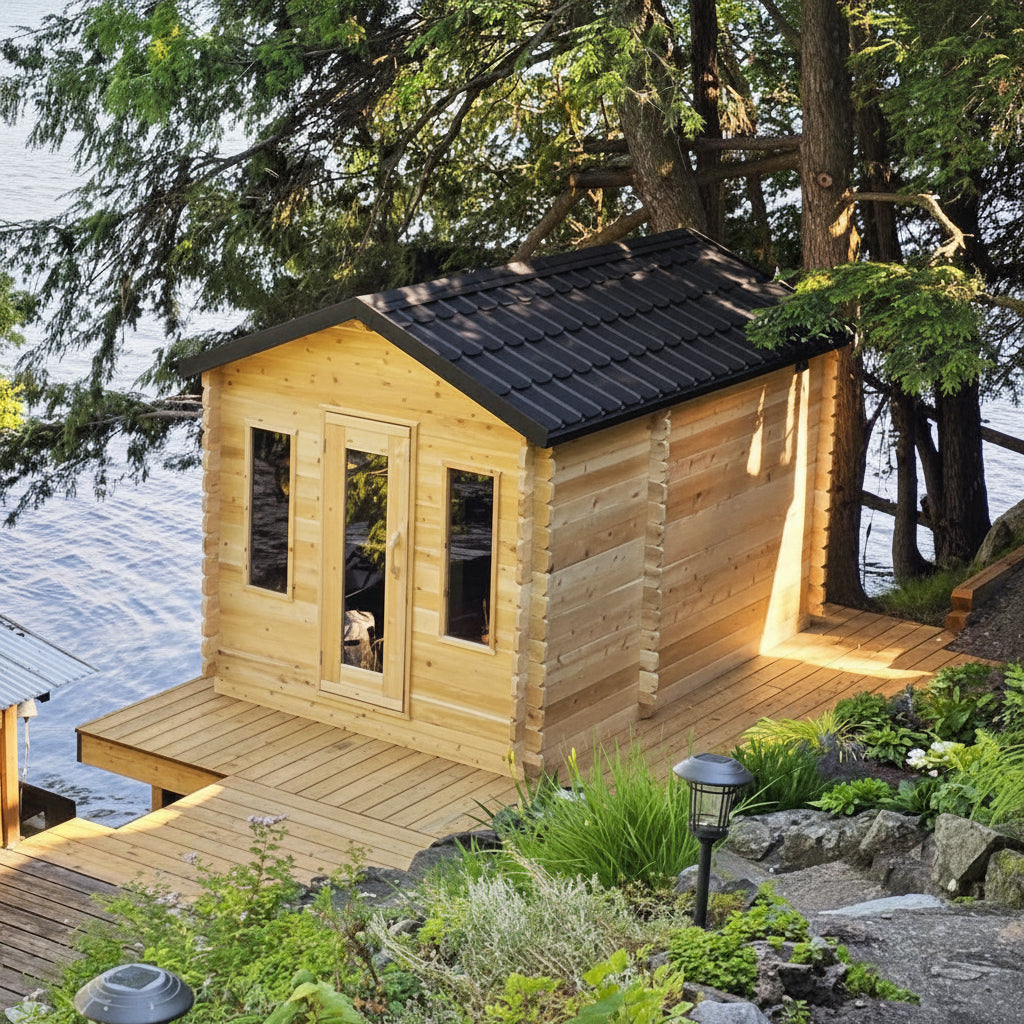 Dundalk LeisureCraft Saunas Dundalk LeisureCraft Canadian Timber Georgian 5-6 Person Cabin Sauna with Changeroom