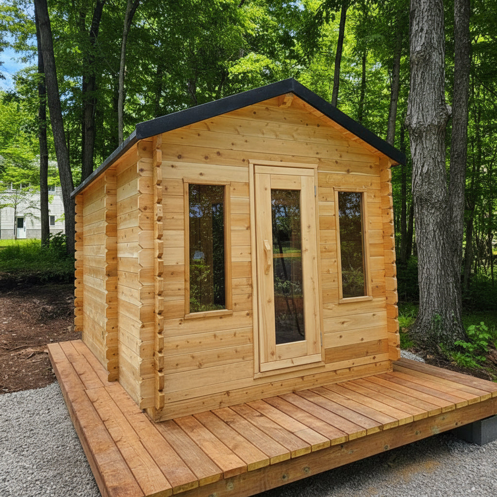 Dundalk LeisureCraft Saunas Dundalk LeisureCraft Canadian Timber Georgian 5-6 Person Cabin Sauna with Changeroom