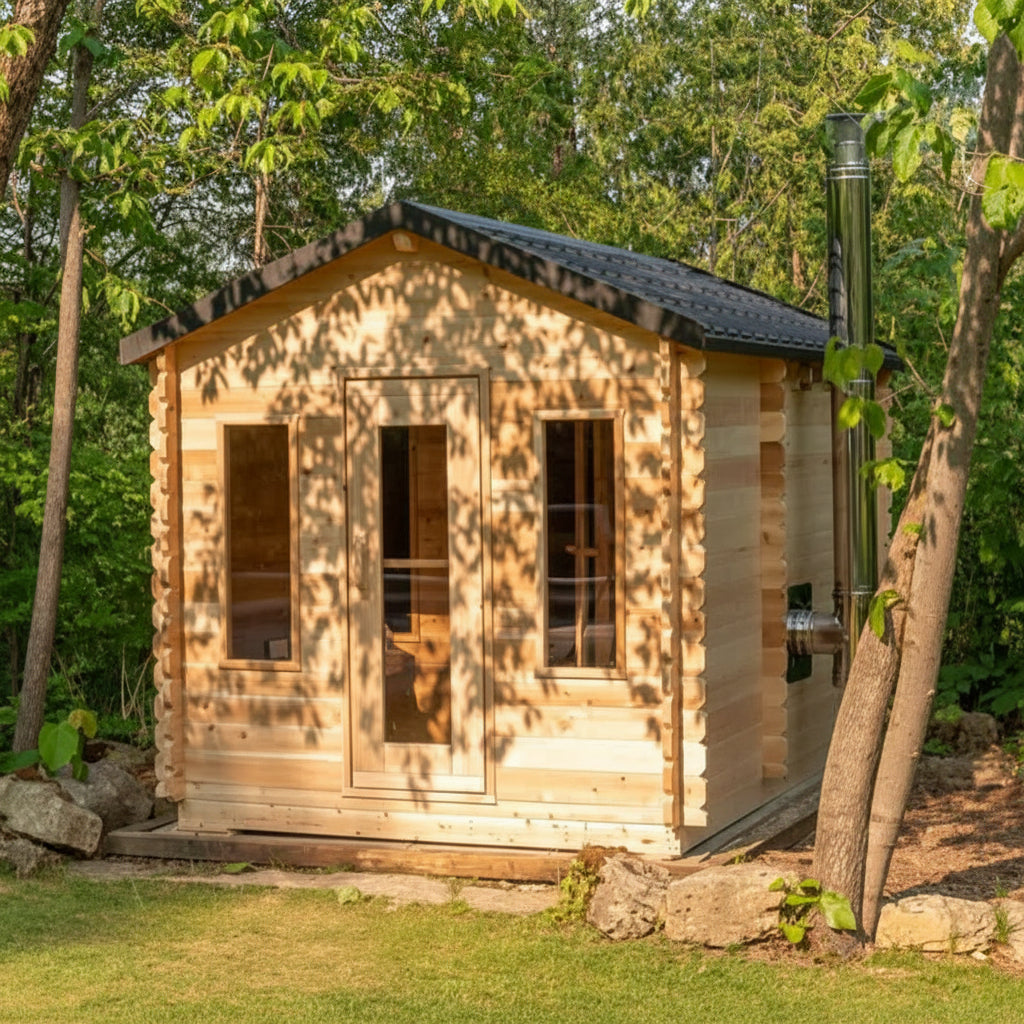Dundalk LeisureCraft Saunas Dundalk LeisureCraft Canadian Timber Georgian 5-6 Person Cabin Sauna with Changeroom